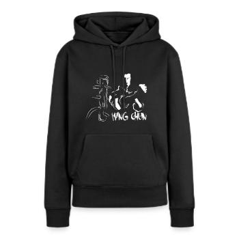 Wing chun Wingtsun - Sweat à capuche Premium bio Femme - noir - Devant - Julia (174cm)