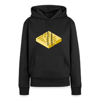 Labyrinth - Frauen Premium Bio Hoodie - Schwarz - Vorne - Julia (174cm)