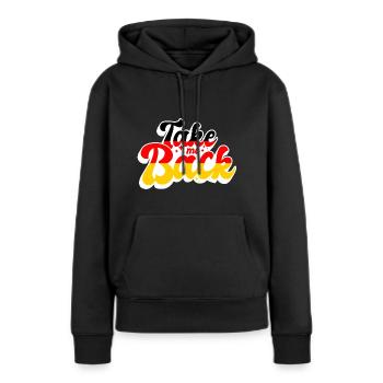 Drapeau allemand Mal du pays Drapeau allemand - Sweat à capuche Premium bio Femme - noir - Devant - Julia (174cm)