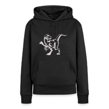 Cadeau de dinosaure Raptor - Sweat à capuche Premium bio Femme - noir - Devant - Julia (174cm)