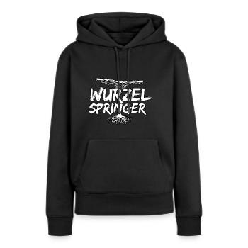 Mountain Biker / MTB Downhill Fahrrad geschenk - Frauen Premium Bio Hoodie - Schwarz - Vorne - Julia (174cm)