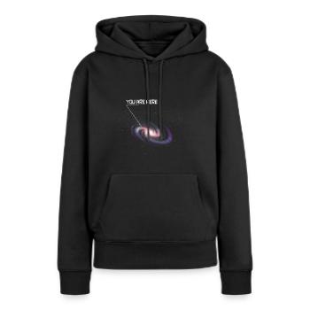La Voie Lactée - Sweat à capuche Premium bio Femme - noir - Devant - Julia (174cm)