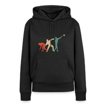 Vintage Short Putter Track And Field Retro Shot - Sweat à capuche Premium bio Femme - noir - Devant - Julia (174cm)