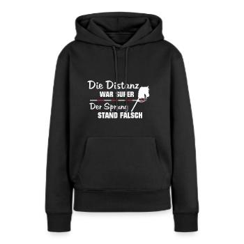 Hobby Horse Pferd Springreiten - Frauen Premium Bio Hoodie - Schwarz - Vorne - Julia (174cm)