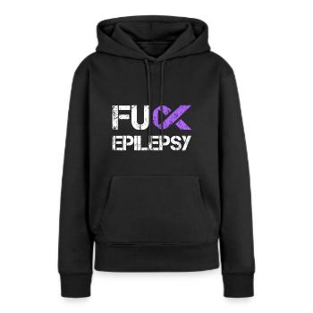 Fuck Epilepsy Epilepsy Ribbon Shirt - Sweat à capuche Premium bio Femme - noir - Devant - Julia (174cm)