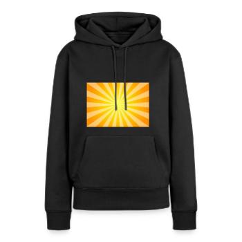 Sonnenaufgang mit Strahlen in gelb orange - Frauen Premium Bio Hoodie - Schwarz - Vorne - Julia (174cm)