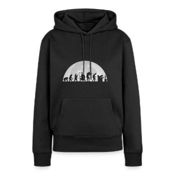 Gamer Mitternacht Vollmond Mond Evolution Gaming - Frauen Premium Bio Hoodie - Schwarz - Vorne - Julia (174cm)