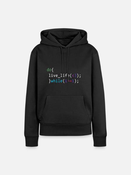 Live Life * Gift Geek * - Dame Premium hoodie, økologisk bomuld - sort