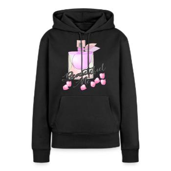 Parfum Joli rose parfum parfum rose - Sweat à capuche Premium bio Femme - noir - Devant - Julia (174cm)