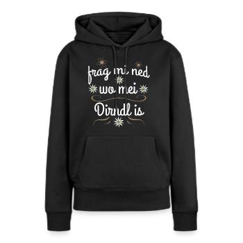 dirndl fund 2 - Frauen Premium Bio Hoodie - Schwarz - Vorne - Julia (174cm)