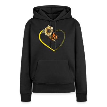 Tu es mon soleil mon seul soleil - Sweat à capuche Premium bio Femme - noir - Devant - Julia (174cm)