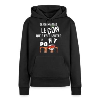 réplique de film drôle et humour militaire - Sweat à capuche Premium bio Femme - noir - Devant - Julia (174cm)
