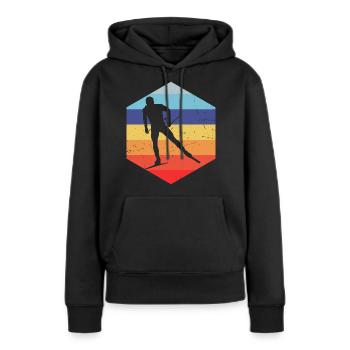 Langlauf Classic Langlauf Klassisch Langlauf - Frauen Premium Bio Hoodie - Schwarz - Vorne - Julia (174cm)