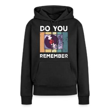 Vinyl Vintage Retro Schallplatte Plattenspieler - Frauen Premium Bio Hoodie - Schwarz - Vorne - Julia (174cm)