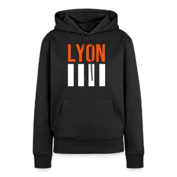 Lyon T-Shirt - Sweat à capuche Premium bio Femme - noir - Devant - Julia (174cm)