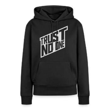 ne faites confiance à personne pour ne citer - Sweat à capuche Premium bio Femme - noir - Devant - Julia (174cm)