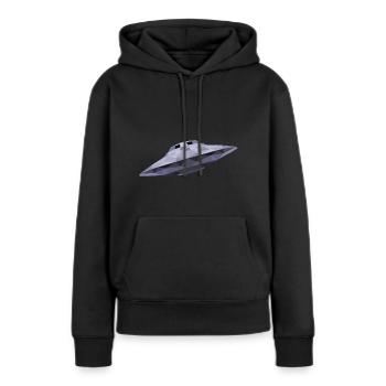 OVNI - Sweat à capuche Premium bio Femme - noir - Devant - Julia (174cm)