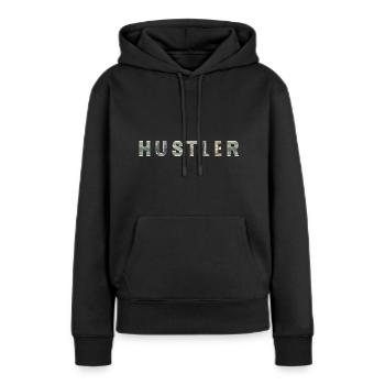 Hustler Money Texture Inspiration - Sweat à capuche Premium bio Femme - noir - Devant - Julia (174cm)