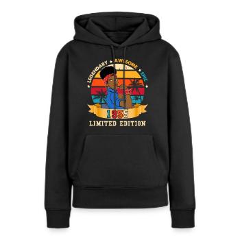 Vintage Frauengeburtstag 1955 - Frauen Premium Bio Hoodie - Schwarz - Vorne - Julia (174cm)