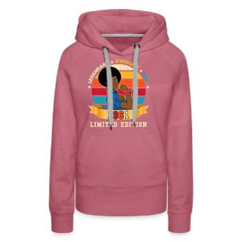 Birthday woman Afro legendary 1961 - Women’s Premium Organic Hoodie - mauve - Front - Isabella (175cm)