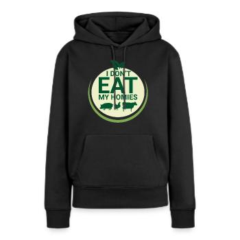 Vegan Fleischlos Tierlieb & Veganer - Frauen Premium Bio Hoodie - Schwarz - Vorne - Julia (174cm)