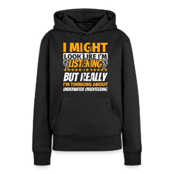 Unterwasser Orientierungslauf lustiges Geschenk - Frauen Premium Bio Hoodie - Schwarz - Vorne - Julia (174cm)