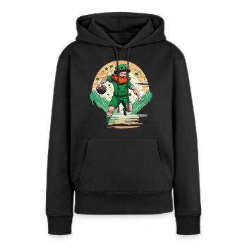 St. Patrick’s Day Shamrock Handball - Sweat à capuche Premium bio Femme - noir - Devant - Julia (174cm)