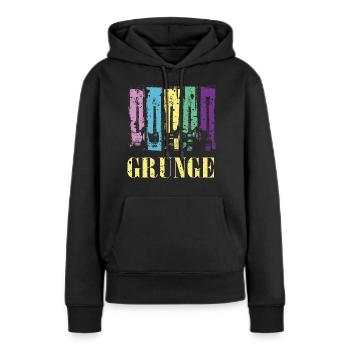 Grunge Guitare Couleur Pop Rock Style Vintage - Sweat à capuche Premium bio Femme - noir - Devant - Julia (174cm)