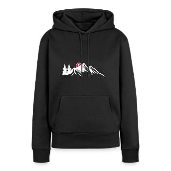 Schweiz Schweizerdeutsch Schweizer Berge - Frauen Premium Bio Hoodie - Schwarz - Vorne - Julia (174cm)