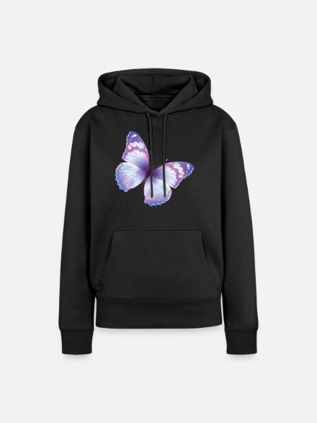 Butterfly - Frauen Premium Bio Hoodie - Schwarz