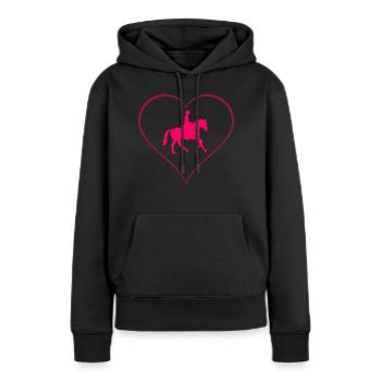 Reiten - Frauen Premium Bio Hoodie - Schwarz - Vorne - Julia (174cm)