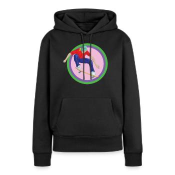 Skateboard Skater Halfpipe Stunt Backflip Board - Frauen Premium Bio Hoodie - Schwarz - Vorne - Julia (174cm)