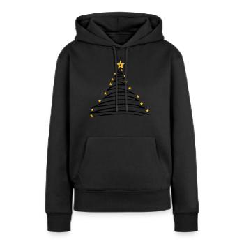 sapin sapin arbre sapin étoile joyeux chris - Sweat à capuche Premium bio Femme - noir - Devant - Julia (174cm)