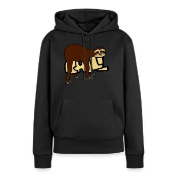 chill faultier entspannen muede chillen haengen sc - Frauen Premium Bio Hoodie - Schwarz - Vorne - Julia (174cm)