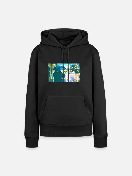Stadt - Frauen Premium Bio Hoodie - Schwarz
