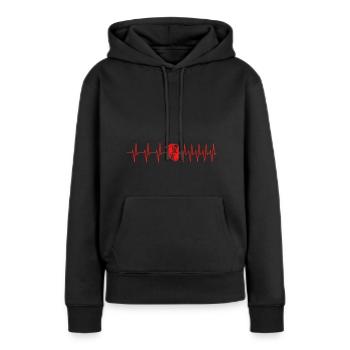 Apfelwein, Bembel, Geripptes, Frankfurt, Hessen - Frauen Premium Bio Hoodie - Schwarz - Vorne - Julia (174cm)
