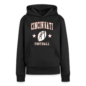 Football de Cincinnati - Sweat à capuche Premium bio Femme - noir - Devant - Julia (174cm)