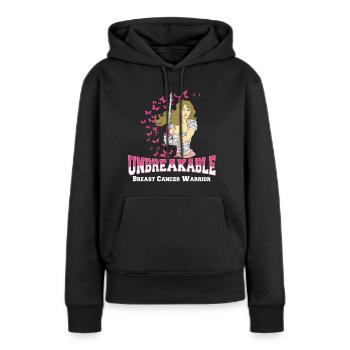 Breast Cancer Fighter - Chemotherapy Chemo Cancer - Women’s Premium Organic Hoodie - black - Front - Julia (174cm)