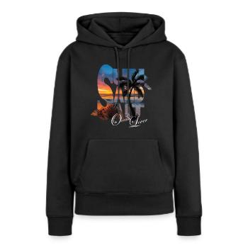 Sun Sand Salt - Frauen Premium Bio Hoodie - Schwarz - Vorne - Julia (174cm)