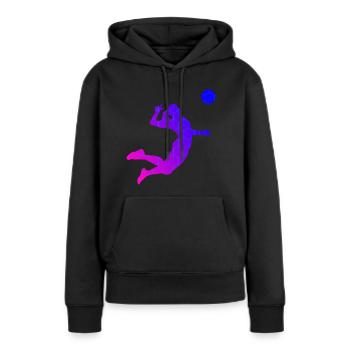 Volleyball Volleyball féminin Volley - Sweat à capuche Premium bio Femme - noir - Devant - Julia (174cm)