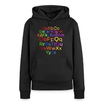alphabet - Sweat à capuche Premium bio Femme - noir - Devant - Julia (174cm)