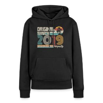 2019 Jubiläum 2019 geboren 2019 Jubiläum - Frauen Premium Bio Hoodie - Schwarz - Vorne - Julia (174cm)