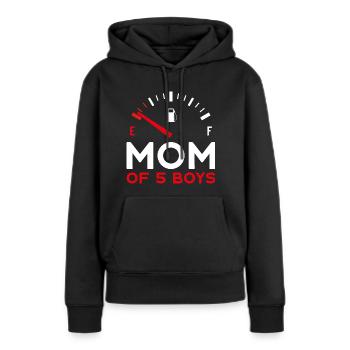 MOM OF 5 BOYS MOTHER'S DAY - Women’s Premium Organic Hoodie - black - Front - Julia (174cm)
