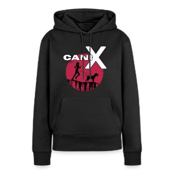 Canicross dogrun laufen mit Hund Hundesport - Frauen Premium Bio Hoodie - Schwarz - Vorne - Julia (174cm)