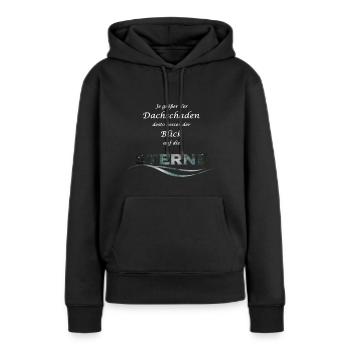 Ein Blick in die Sterne - Frauen Premium Bio Hoodie - Schwarz - Vorne - Julia (174cm)