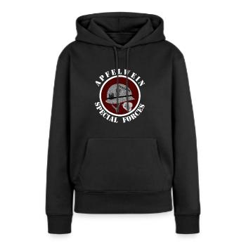 Cidre, bembel, Äppler, Äbbelvoi - Sweat à capuche Premium bio Femme - noir - Devant - Julia (174cm)