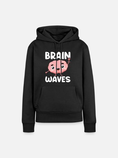 Hirnströme - Frauen Premium Bio Hoodie - Schwarz