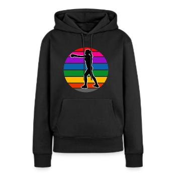 Boxe Boxeuse Femme - Sweat à capuche Premium bio Femme - noir - Devant - Julia (174cm)
