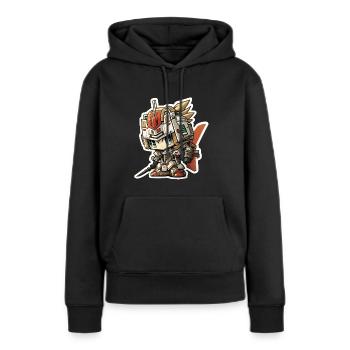 Chibi Samurai Roboter - Frauen Premium Bio Hoodie - Schwarz - Vorne - Julia (174cm)