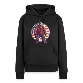 Sasquatch américain - Sweat à capuche Premium bio Femme - noir - Devant - Julia (174cm)
